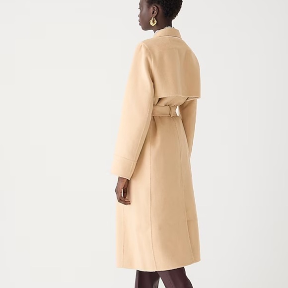 J crew natural sand Harriet trench coat in double-faced blend - Picture 3 of 6
